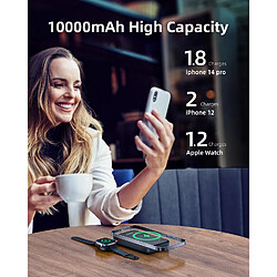 SANAG Powerduo 2-En-1 Powerbank À Induction Rapide Pour Iphone Et Montre 10000Mah, Charge Sans Fil, Design Compact Et Léger, Idéal Pour Les Voyages Et L'Utilisation Quotidienne, Haute Performance pas cher