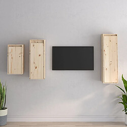 vidaXL Meubles TV 3 pcs Bois massif de pin