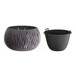 Pot de Fleurs avec insert Prosperplast Sandy Bowl DSK240 Ø 238mm 2,3L anthracite