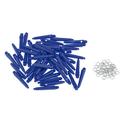 50x Arbres De Fléchettes 2BA Accessoires De Fléchettes Avec Anneaux De Protection 27 Mm Bleu