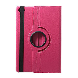 Etui en PU litchi support rotatif 360 degrés rose pour votre Huawei MediaPad M5 lite 10