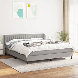 Maison Chic Lit Adulte - Lit simple Lit à sommier tapissier avec matelas moelleux - Meuble de Chambre - Gris clair 160x200cm Tissu -MN53920