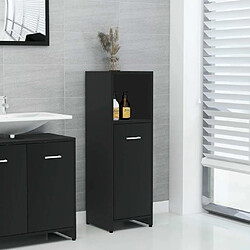 Maison Chic Armoire de salle de bain,Meuble de rangement,Meuble haut Noir 30x30x95 cm Aggloméré -GKD946300