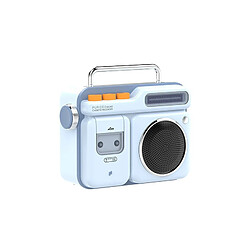 Universal Haut-parleur Bluetooth sans fil HiFi en forme de radio rétro Mini haut-parleur Bluetooth portable Lecture de musique HiFi stéréo 3D en extérieur | Haut-parleurs extérieurs (bleu)