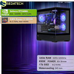 Sedatech PC Gamer V360 • AMD Ryzen 5 5600X • RTX4060 • 32Go RAM • 1To SSD M.2 • sans OS