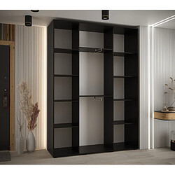 Acheter Abiks Meble Armoire à portes coulissantes Davos 3 235.2 x 180 x 45 3 portes coulissante (Noir/Blanc/Argent