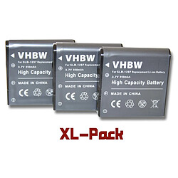 Vhbw 3 batteries 950mAh pour caméscope Samsung SLB-1237, Epson EU-94, EPALB2, B31B173003CU, B32B818242, Sigma BP-31