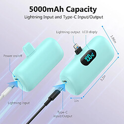 SANAG Mini Batterie Externe Pour Iphone 5000Mah, M À Niveau 15W Pd 3.0A Charge Rapide, Compact Et Léger Power Bank Écran Lcd Chargeur Portable Compatible Avec Iphone 14/14 Pro /13/12/11/X/8/7/6 - Vert pas cher