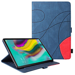 Etui en PU bicolore avec porte-cartes bleu pour votre Samsung Galaxy Tab S5e/T720/725