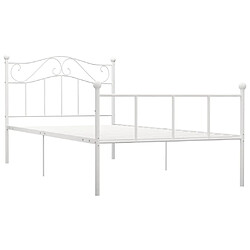 Maison Chic Lit adulte - Lit simple Cadre de lit,Structure du lit Contemporain Blanc Métal 90 x 200 cm -MN44611