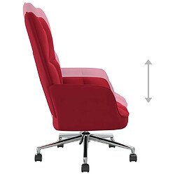 Maison Chic Chaise de relaxation | Fauteuil relax Rouge bordeaux Velours -GKD72615 pas cher