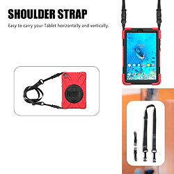 Coque en TPU + Silicone avec béquille pivotante à 360° et bandoulière rouge pour votre Lenovo Tab M8 8 TB-8505F/8505X