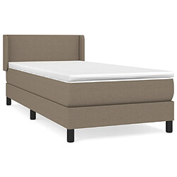 vidaXL Sommier à lattes de lit avec matelas Taupe 100x200 cm Tissu