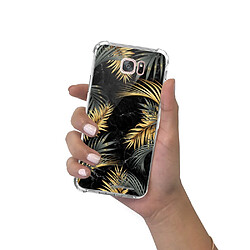 LaCoqueFrançaise Coque Samsung Galaxy S7 Edge anti-choc souple avec angles renforcés transparente Feuilles de Palmier Noir La Coque Francaise pas cher