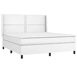 Avis vidaXL Sommier à lattes de lit matelas LED Blanc 180x200 cm Similicuir