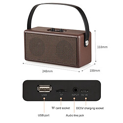 Avis Yonis Enceinte Bluetooth Bois Portable 16W Subwoofer Autonomie 6H Support Micro SD AUX