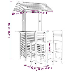 vidaXL Ensemble de bar de jardin 3 pcs Bois d'acacia solide pas cher