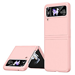 Coque en TPU + PU anti-chute, avec cadre de lentille de galvanoplastie pour votre Samsung Galaxy Z Flip3 5G/Z Flip4 5G - rose