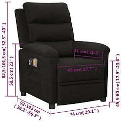 vidaXL Fauteuil électrique de massage Noir Tissu pas cher