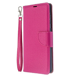 Wewoo Housse Coque Pour Galaxy A71 Litchi Texture Pure Color Horizontal Flip en cuir PU avec support et fentes cartes et portefeuille et lanière Rose rouge