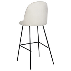 Beliani Tabouret de bar Set de 2 Velours Blanc cassé ARCOLA pas cher