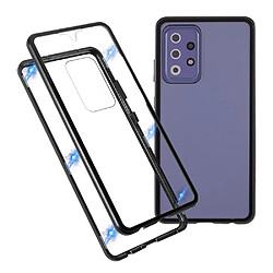 Coque en métal Couverture du cadre d'adsorption magnétique noir pour votre Samsung Galaxy A52 4G/5G