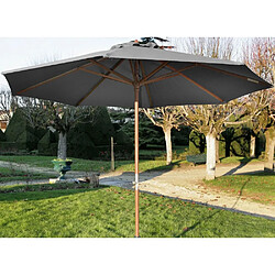 Avis Proloisirs Parasol en bois 350 cm avec manivelle June gris.