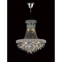 Luminaire Center Suspension Alexetra 9 Ampoules chrome poli/cristal