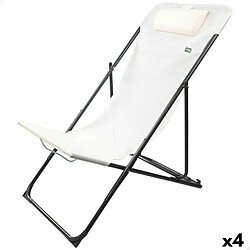 Chaise longue inclinable Aktive Blanc 53 x 87 x 78 cm (4 Unités)