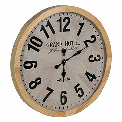 BigBuy Home Horloge Murale Blanc Naturel Bois Verre 76 x 76 x 6 cm