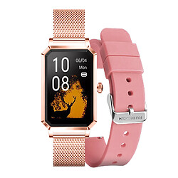 Montre Connectée Femme Rubicon, Bracelet en Maille Milanaise Rose Gold