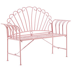 Acheter Beliani Banc de jardin CAVINIA 125 cm Métal Rose