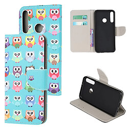 Etui en PU avec support hiboux mignons pour votre Huawei P40 Lite E