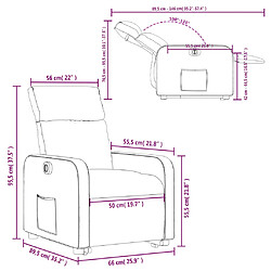 vidaXL Fauteuil inclinable électrique noir tissu pas cher