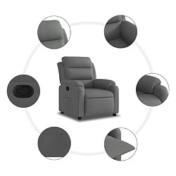 Maison Chic Fauteuil Relax pour salon, Fauteuil inclinable Gris foncé Tissu -GKD70033 pas cher