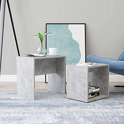 Maison Chic Ensemble de tables basses,Table Console pour salon Gris béton 48x30x45 cm Aggloméré -MN30281