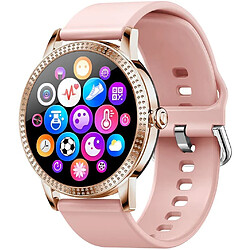 Chrono Montre Connectée pour Femmes Homme avec Calorie Moniteur de Sommeil Fitness Tracker,Contrôle de la Musique pour Android iOS-Rose3