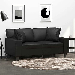 Maison Chic Canapé 2 places avec oreillers,Sofa de Salon,Canapé droit décoratifs noir 120cm similicuir -GKD370632