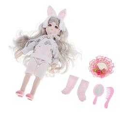 Poupée Princesse Fille En Plastique De 28 Cm Avec Vêtements Jouets Ensemble Oreille De Lapin Rose Ensemble