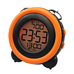 Horloge électronique De Chevet Muet D'écran Coloré Rond Orange Horloge électronique