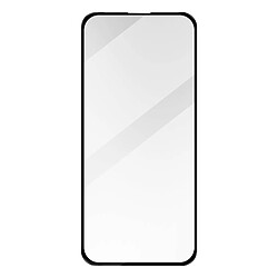 Avizar Verre Trempé pour iPhone 15 et 15 Pro Bord Biseauté Noir Adhésif