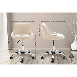 Acheter Decoshop26 Tabouret de travail confortable pour cabinet médical salon de beauté en PVC crème pivotant et réglable 10_0003225