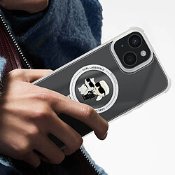 Acheter Karl Lagerfeld Coque MagSafe pour iPhone 15 Plus Silicone Gel Coins Renforcés Transparent