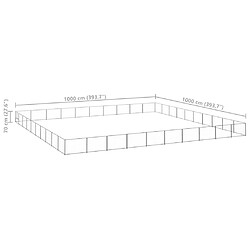 Acheter vidaXL Chenil Argenté 100 m² Acier