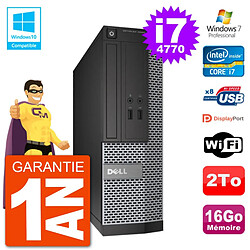 PC Dell 3020 SFF Intel i7-4770 RAM 16Go Disque 2To Graveur DVD Wifi W7 - Occasion