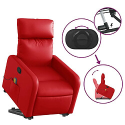 Maison Chic Fauteuil Relax pour salon, Fauteuil inclinable de massage Rouge Similicuir -GKD85286 pas cher