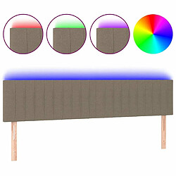 Maison Chic Tête de lit scandinave à LED,meuble de chambre Taupe 180x5x78/88 cm Tissu -MN23874