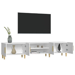 Maison Chic Meuble TV scandinave - Banc TV pour salon blanc 180x31,5x40 cm bois d'ingénierie -MN26438 pas cher