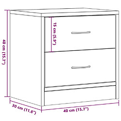 vidaXL Table de chevet vieux bois 40x30x40 cm bois d'ingénierie pas cher