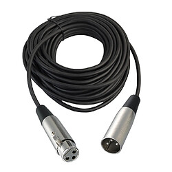 CÂBLE D'EXTENSION MICROPHONE MICROPHONE XLR 3 Broches MÂLE À FEMELLE NOIR 65ft